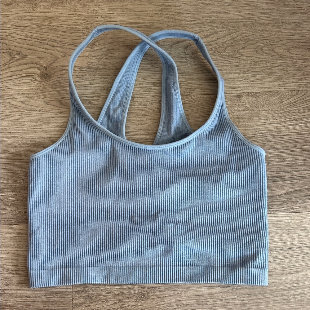 Spiritual Gangster Racerback workout Crop top - Light Blue